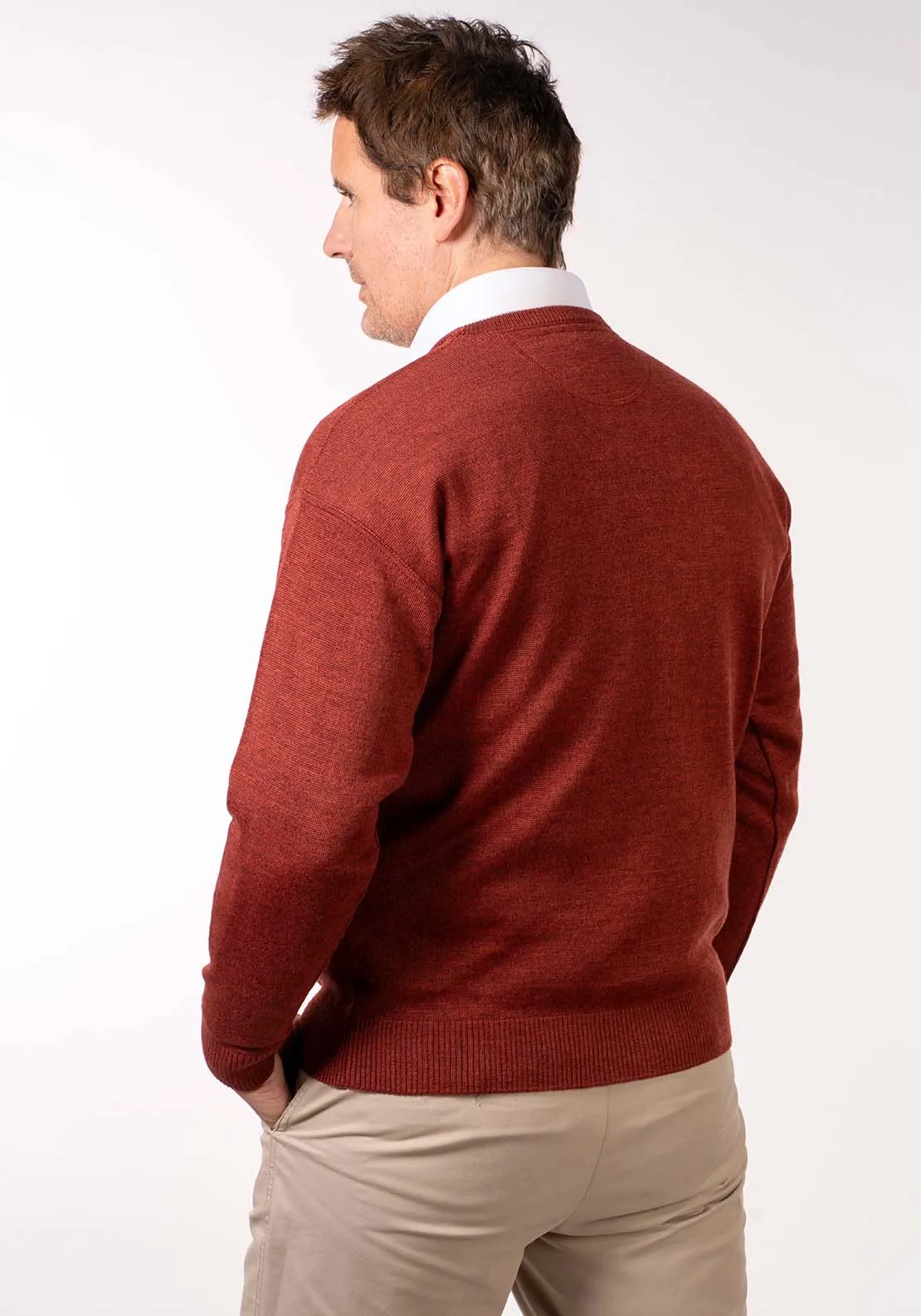 Plain Crew Neck Knit - Orange