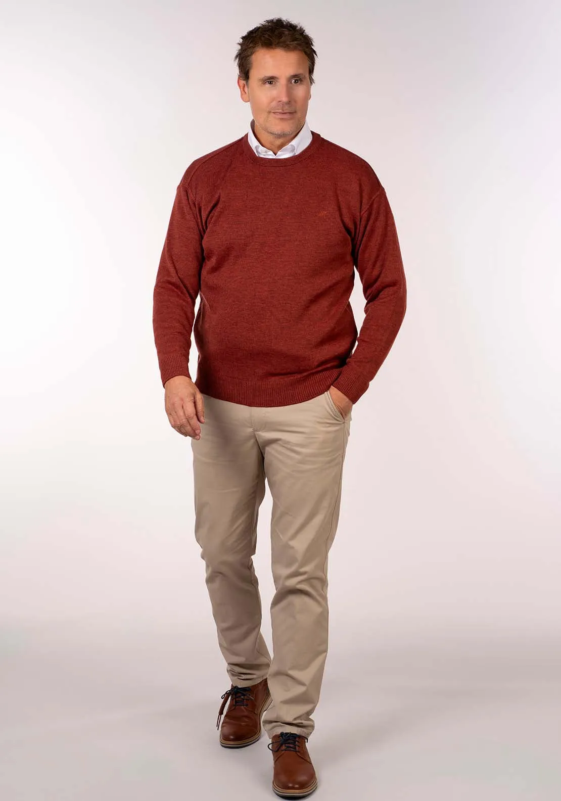 Plain Crew Neck Knit - Orange