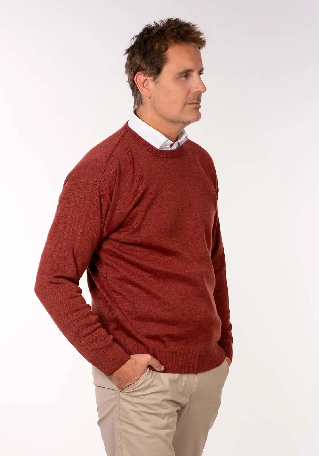 Plain Crew Neck Knit - Orange