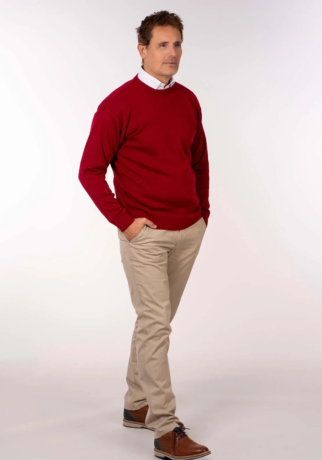 Plain Crew Neck Knit - Pink