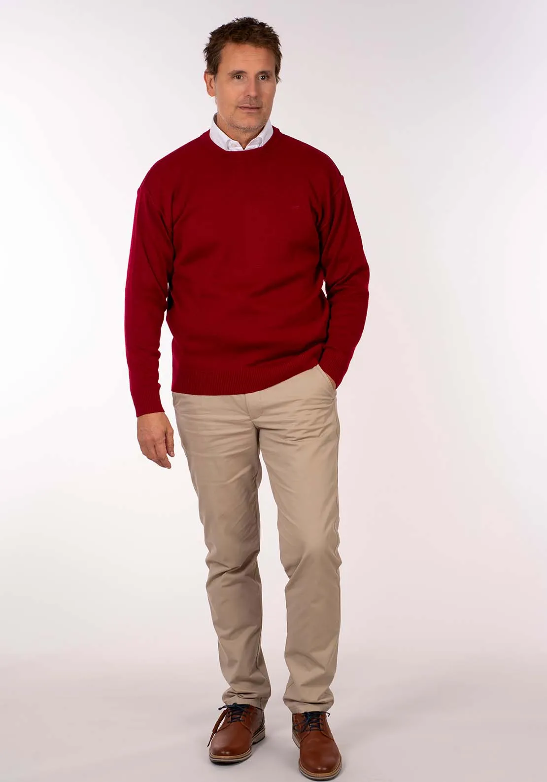 Plain Crew Neck Knit - Pink