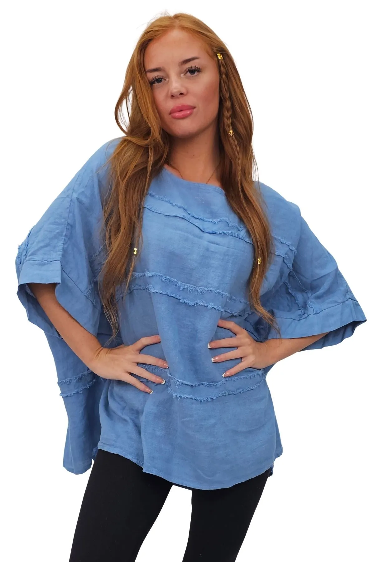 Plain Oversized Box Linen Top