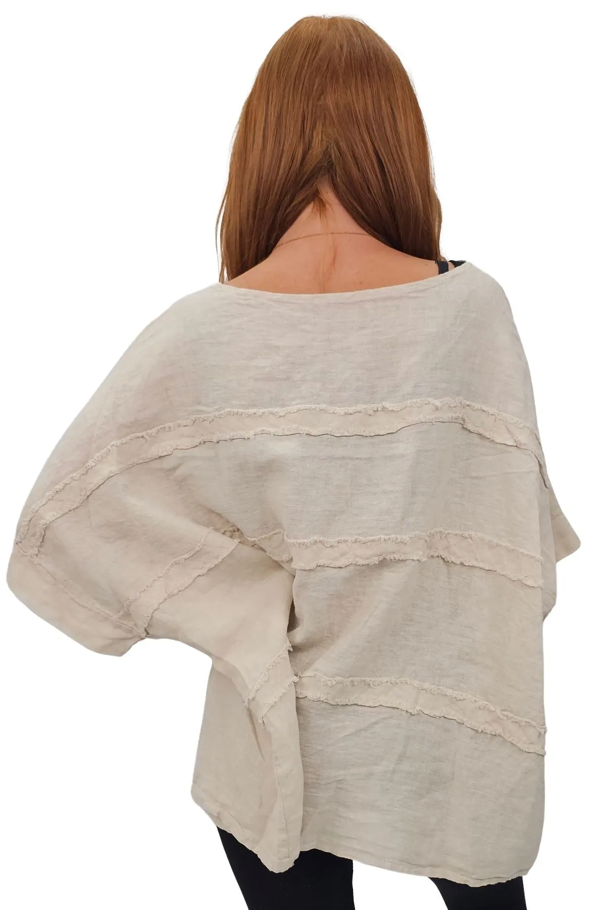 Plain Oversized Box Linen Top
