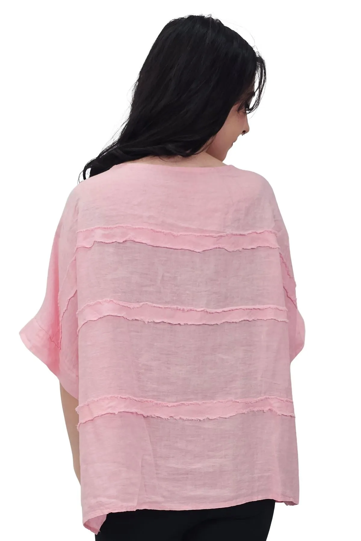 Plain Oversized Box Linen Top