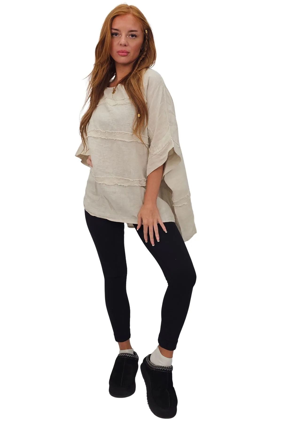 Plain Oversized Box Linen Top