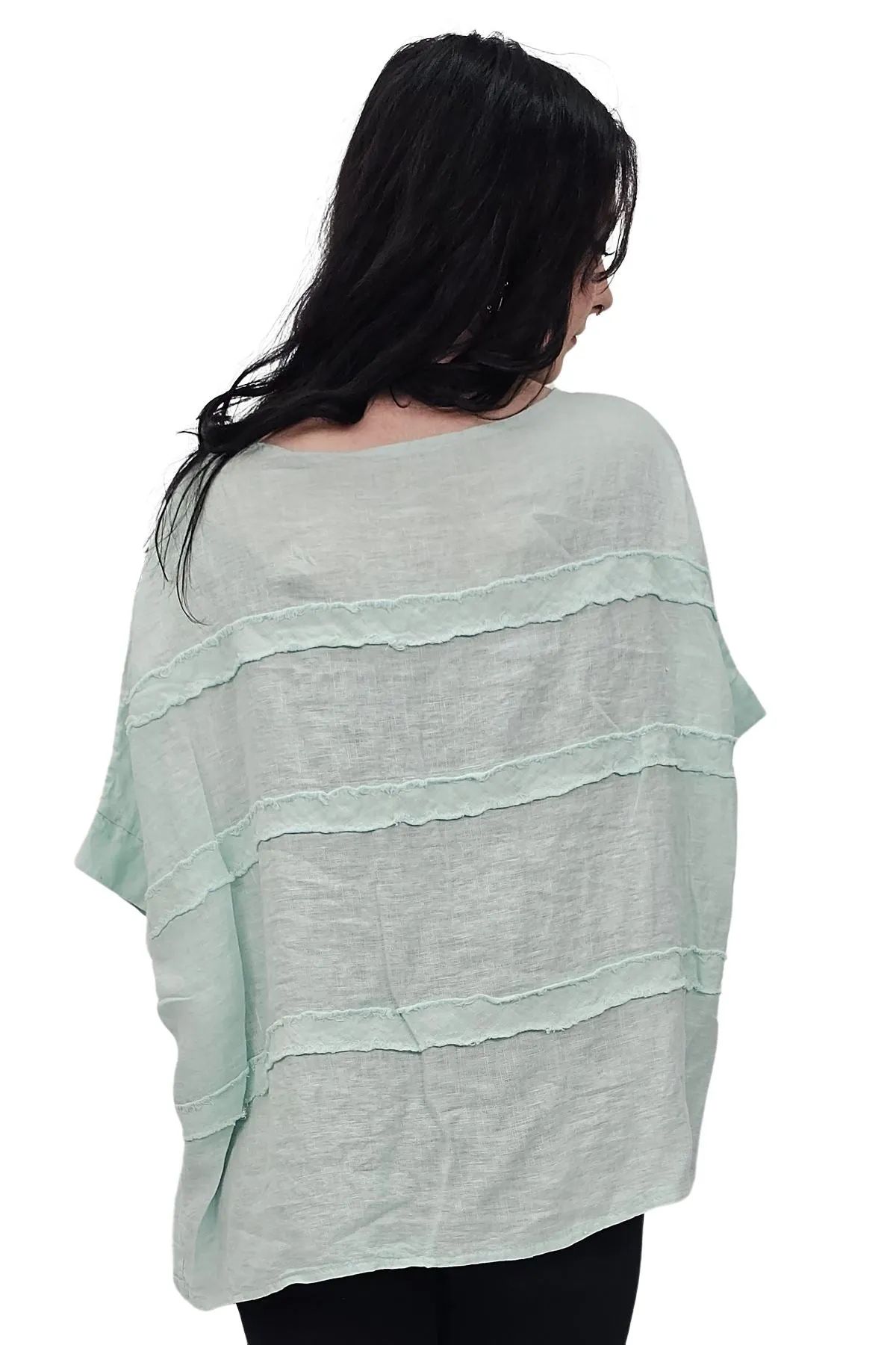 Plain Oversized Box Linen Top