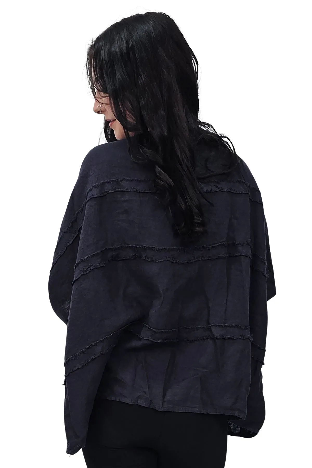 Plain Oversized Box Linen Top