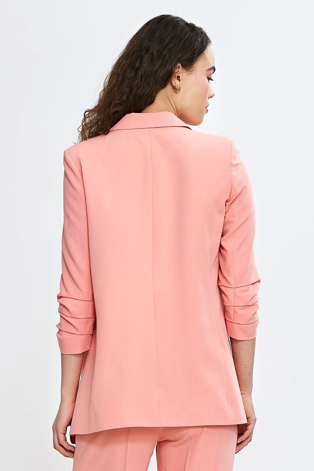 Pleated Lapel Loose-Fit Blazer