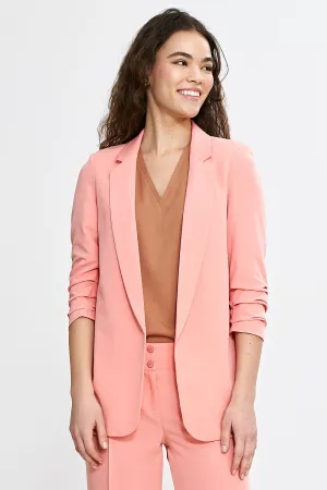 Pleated Lapel Loose-Fit Blazer