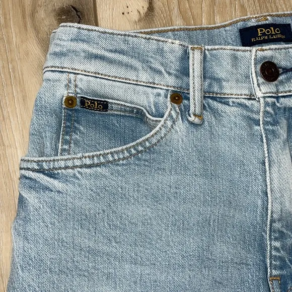 Polo Ralph Lauren Sharona Cropped Flare High Rise Denim Jeans Size 26 Lt. Wash