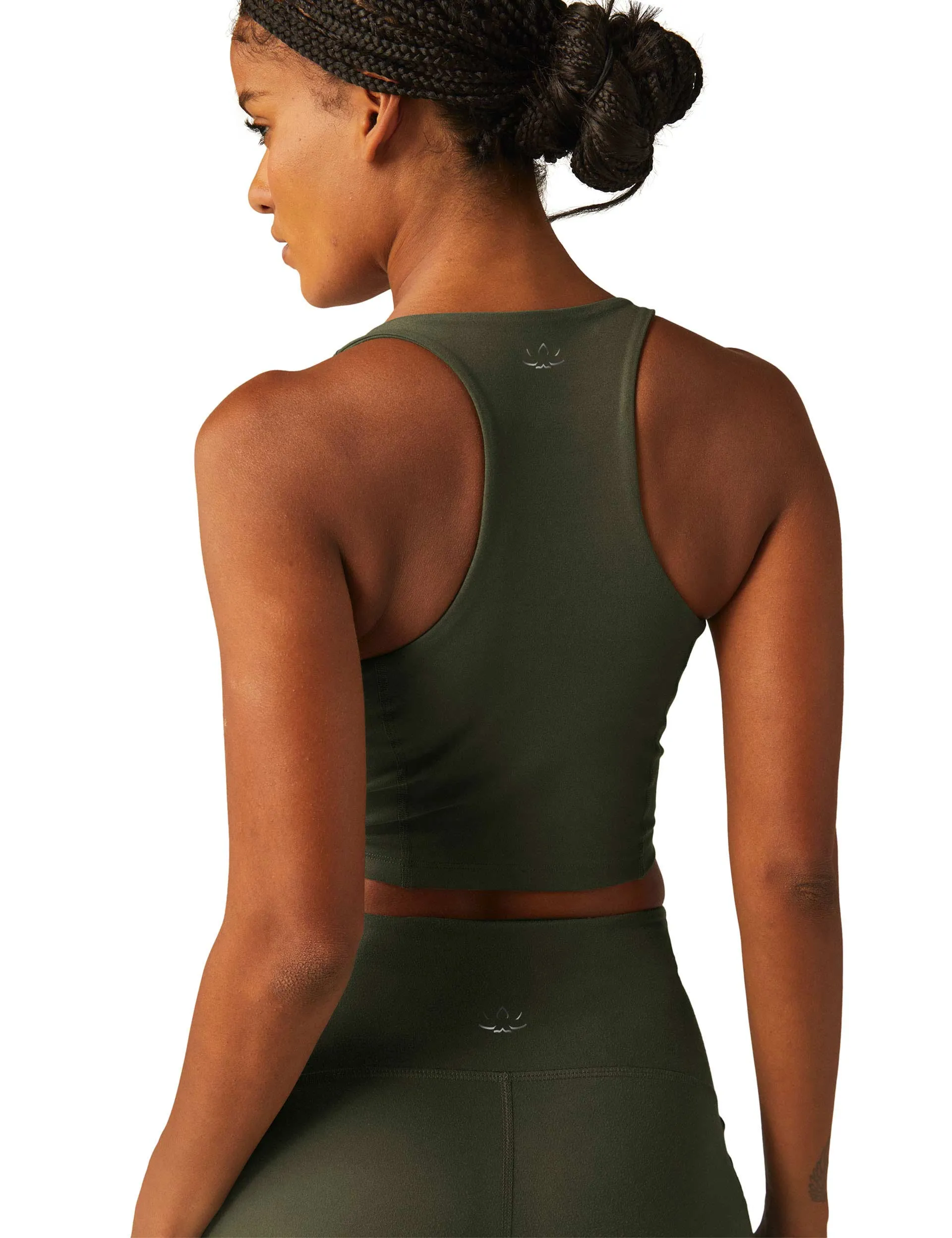 POWERBEYOND Intensity Racerback Cropped Tank - Modern Olive