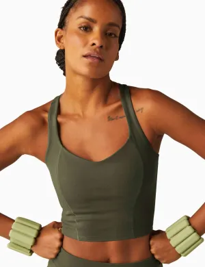 POWERBEYOND Intensity Racerback Cropped Tank - Modern Olive