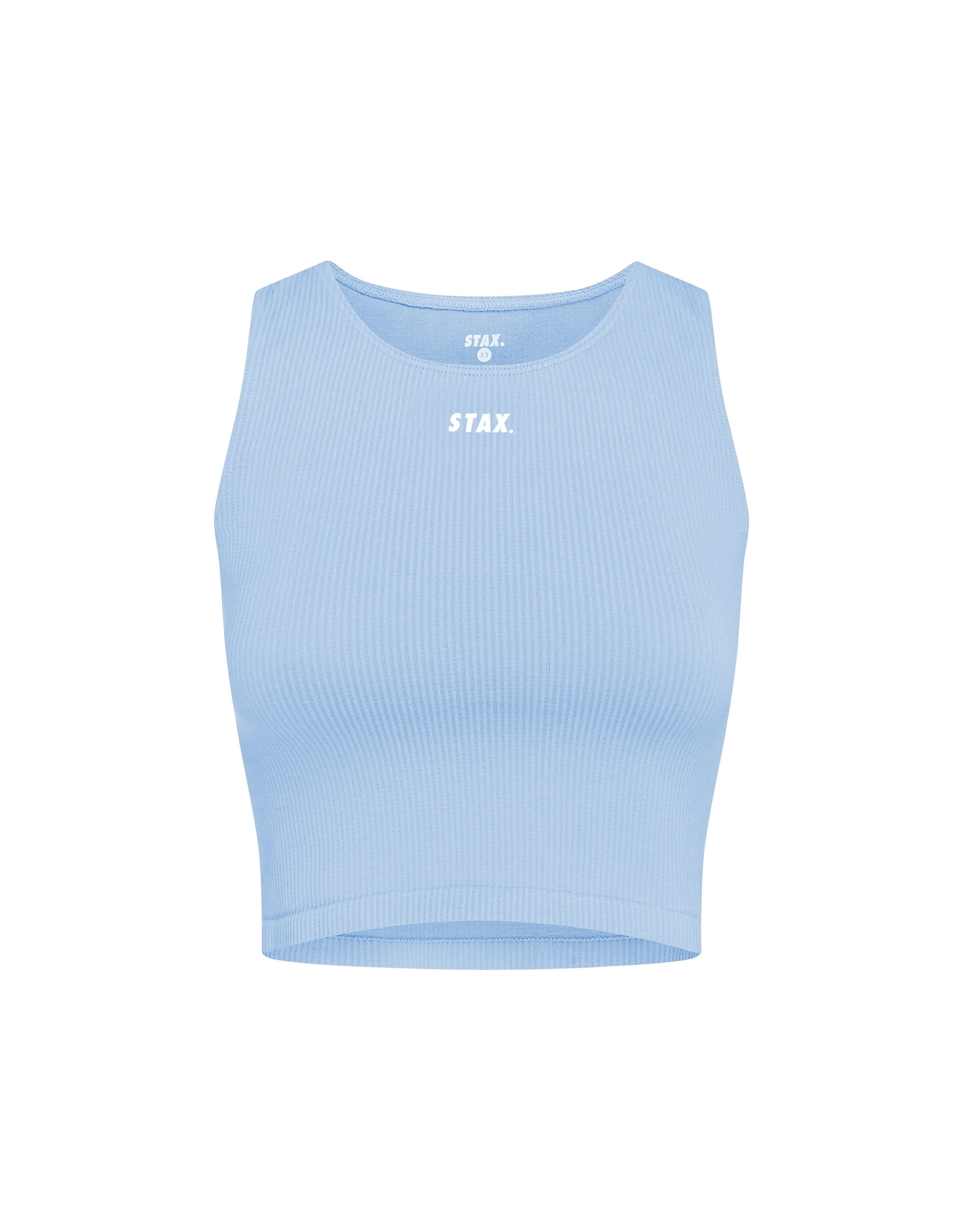 Premium Seamless Cropped Singlet Lounge V5.1 - Baby Blue