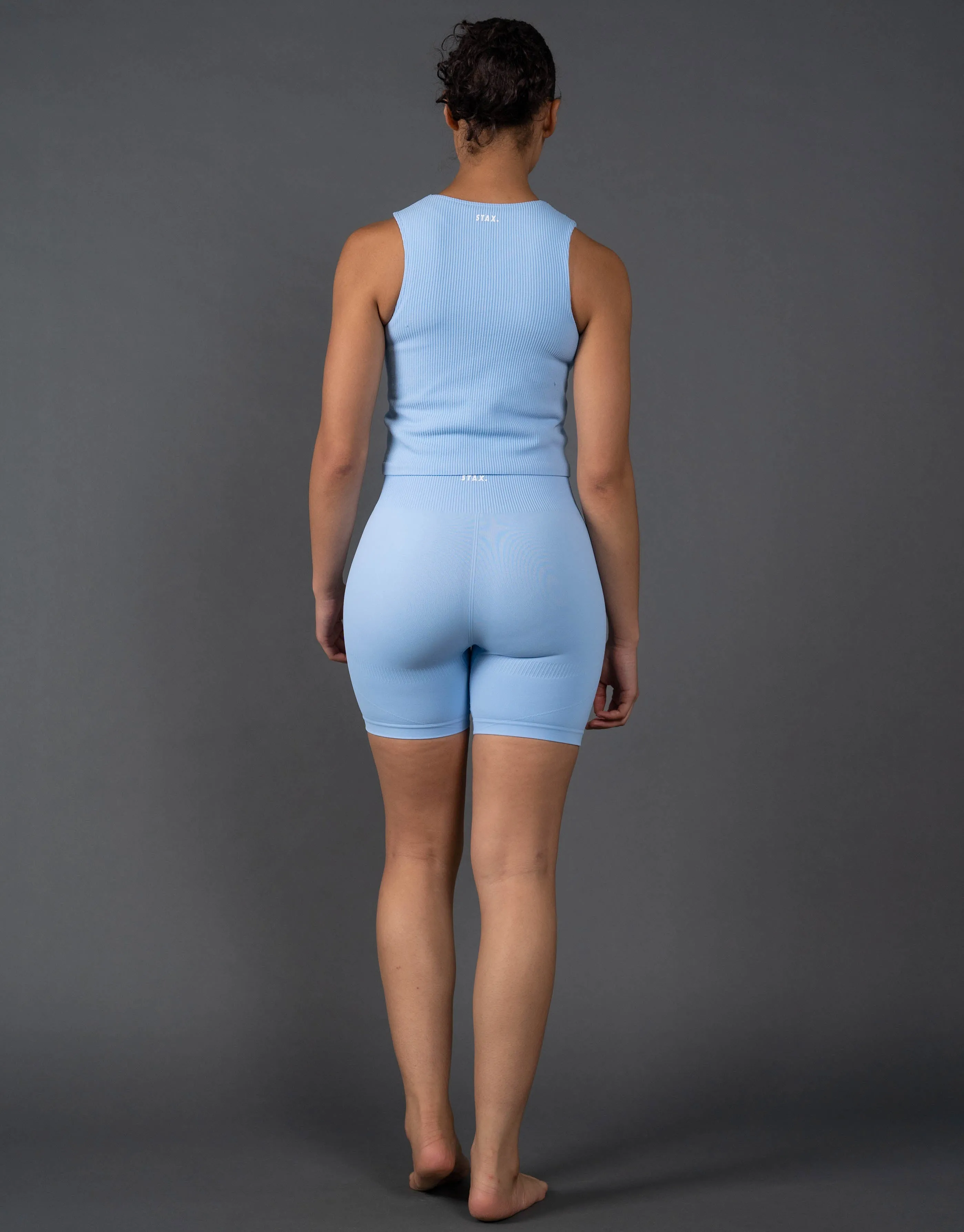Premium Seamless Cropped Singlet Lounge V5.1 - Baby Blue