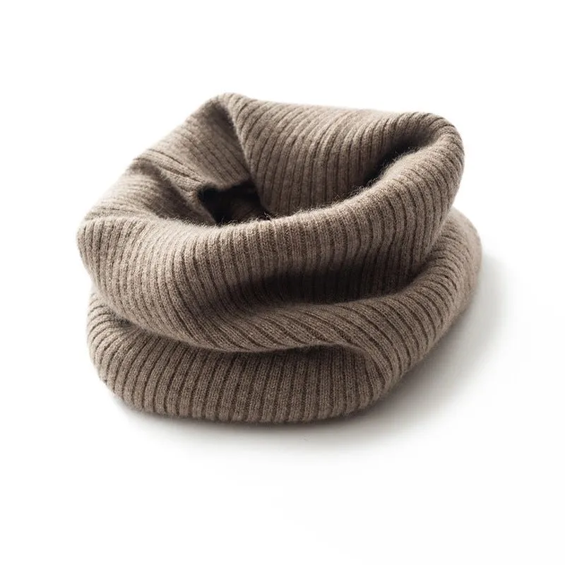Pure Cashmere Neck Warmer Scarf Ribbing Cashmere Neck Gaiter Fake Collar