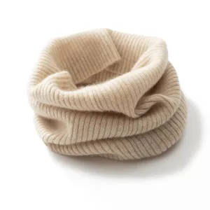 Pure Cashmere Neck Warmer Scarf Ribbing Cashmere Neck Gaiter Fake Collar