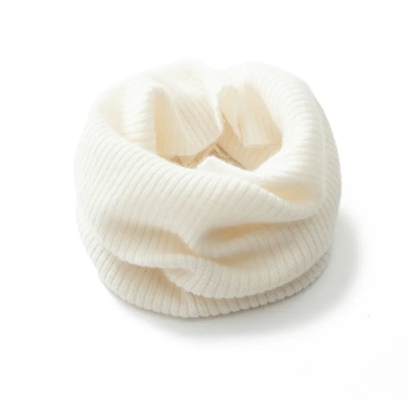 Pure Cashmere Neck Warmer Scarf Ribbing Cashmere Neck Gaiter Fake Collar