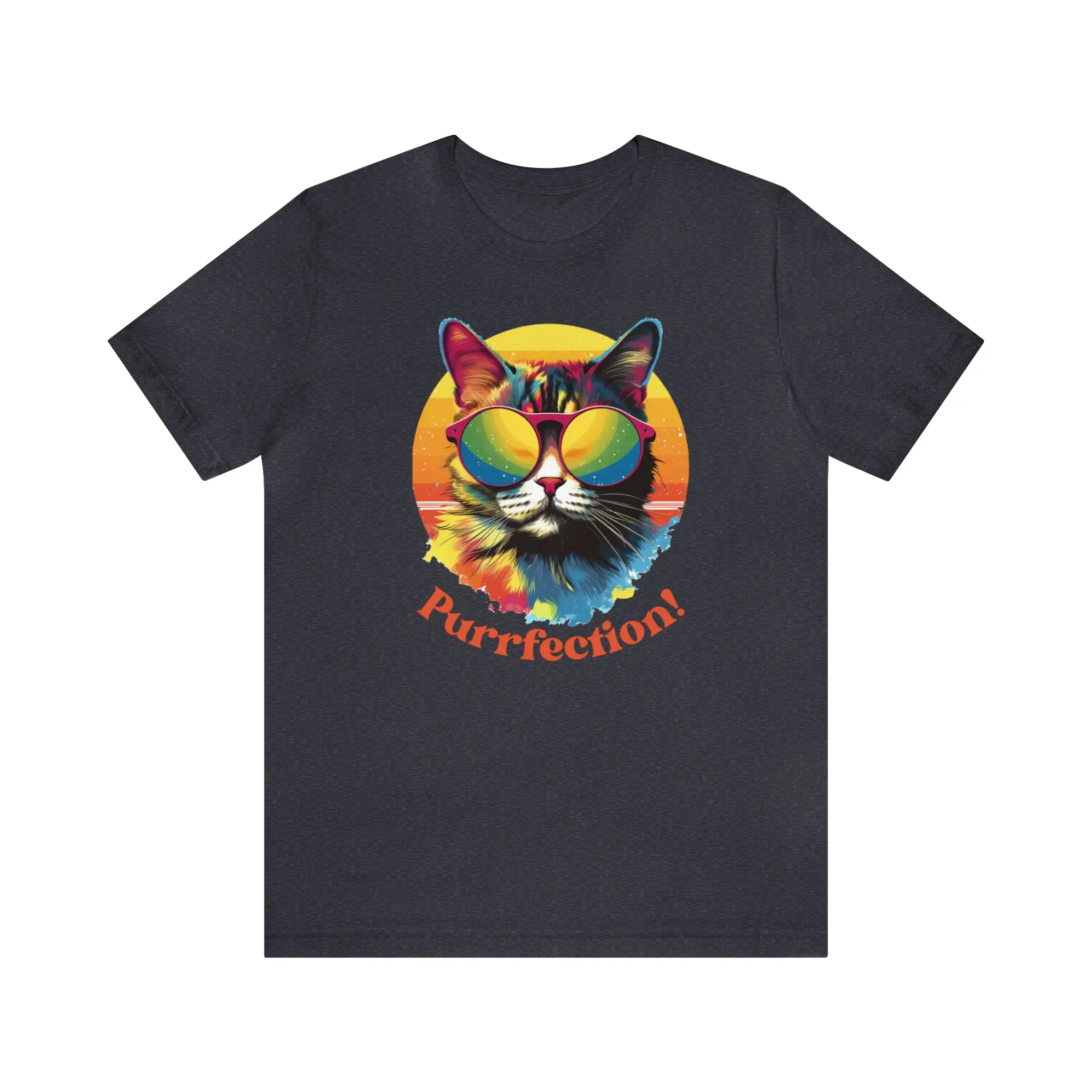 Purrfect Artistic Cat T-Shirt | Colorful Cat Tee |  Bella Canvas 3001 Unisex | Short Sleeve Tshirt