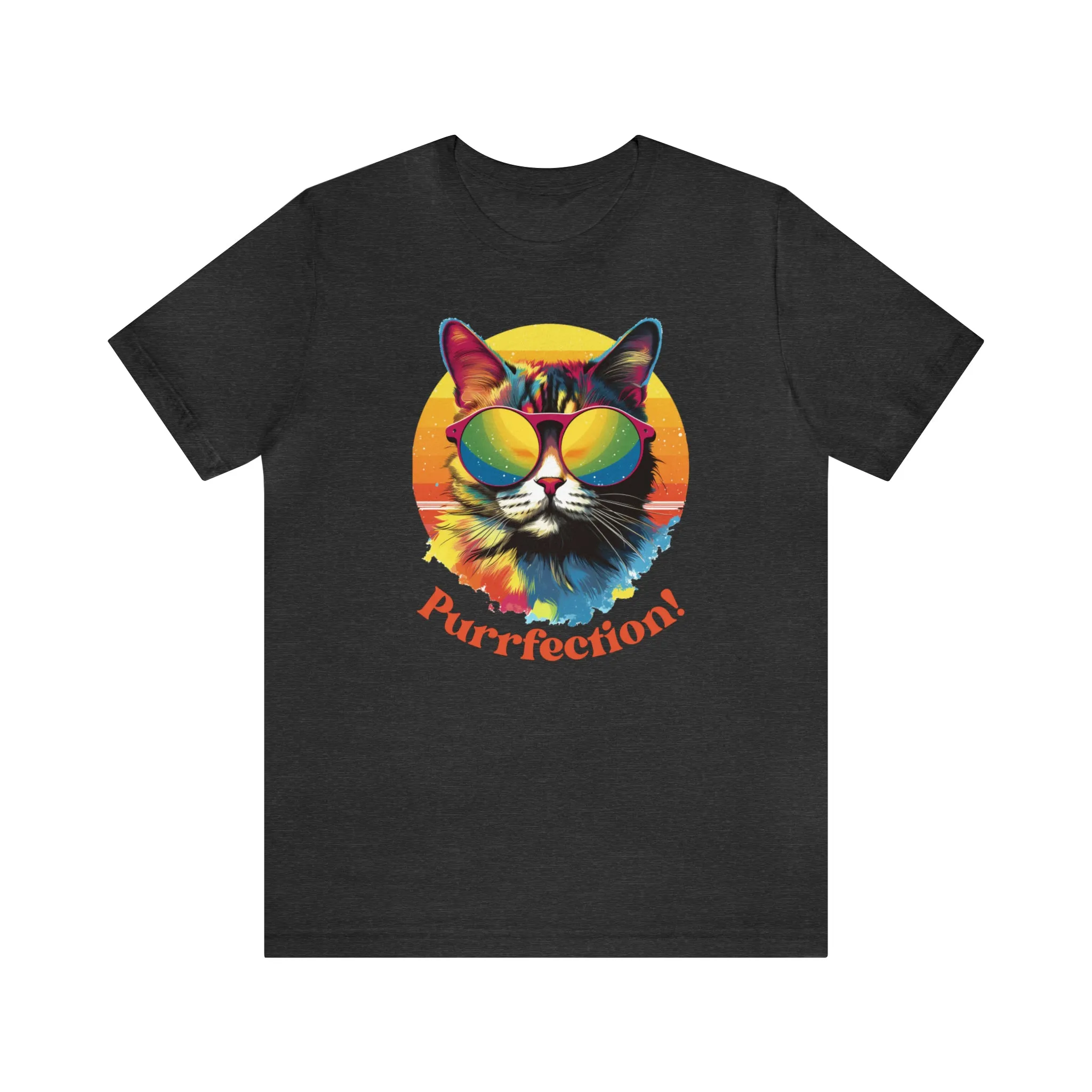 Purrfect Artistic Cat T-Shirt | Colorful Cat Tee |  Bella Canvas 3001 Unisex | Short Sleeve Tshirt