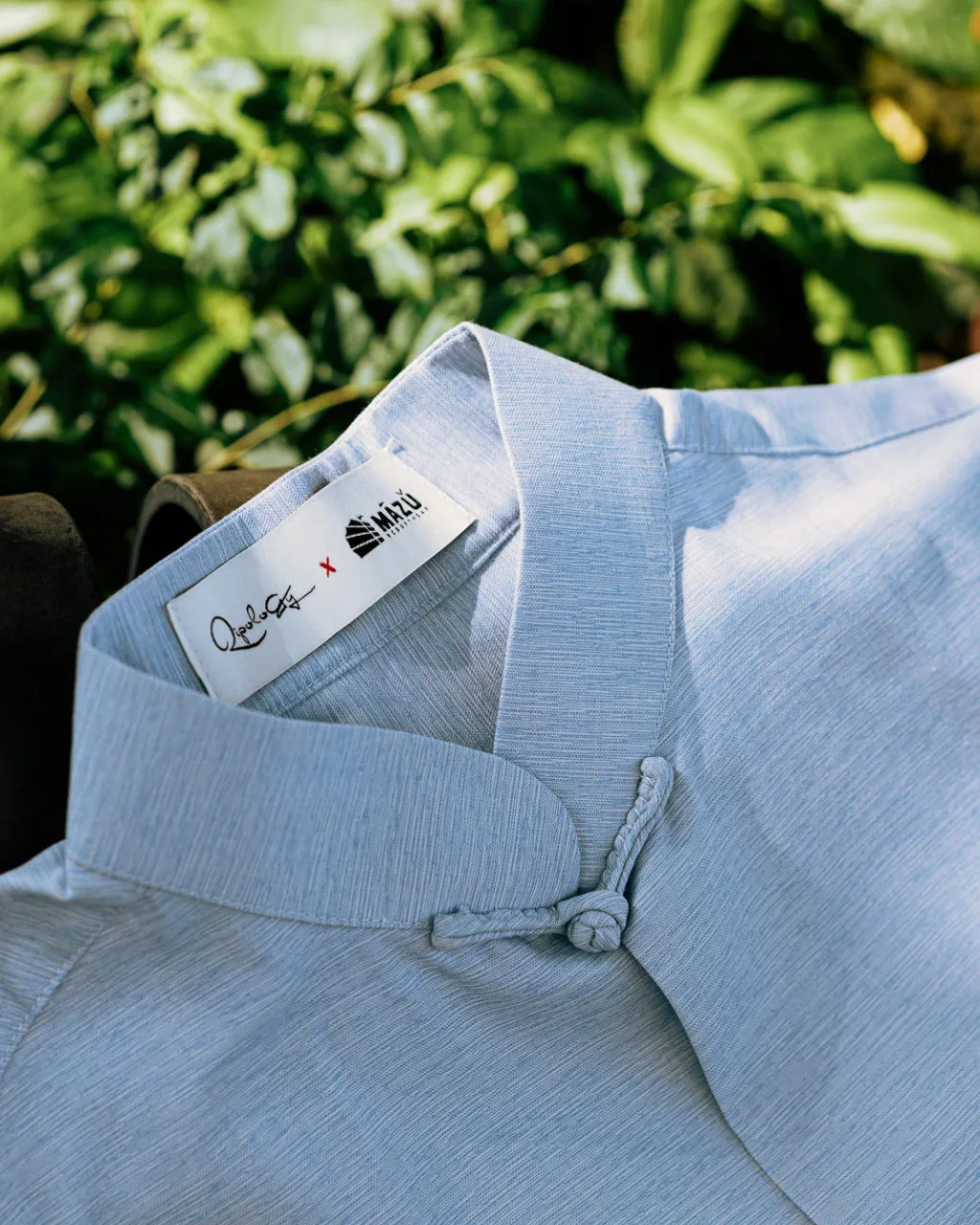 Qipology Cotton Linen Shirt - Sky Blue