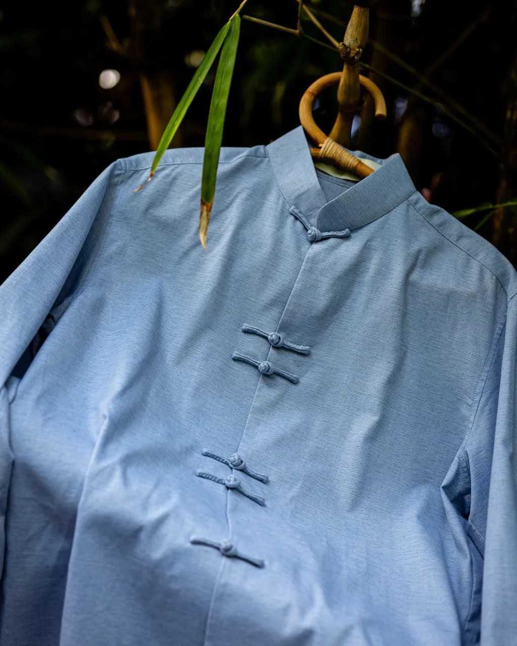 Qipology Cotton Linen Shirt - Sky Blue