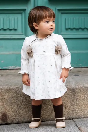 "Kayla" White Bunny Print Dress