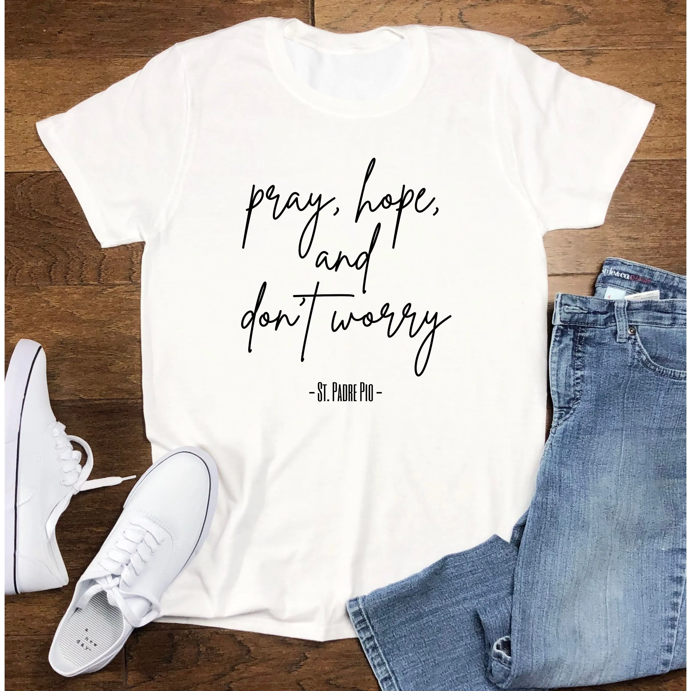 "Pray, Hope, and Don't Worry" Women's Crewneck Shirt
