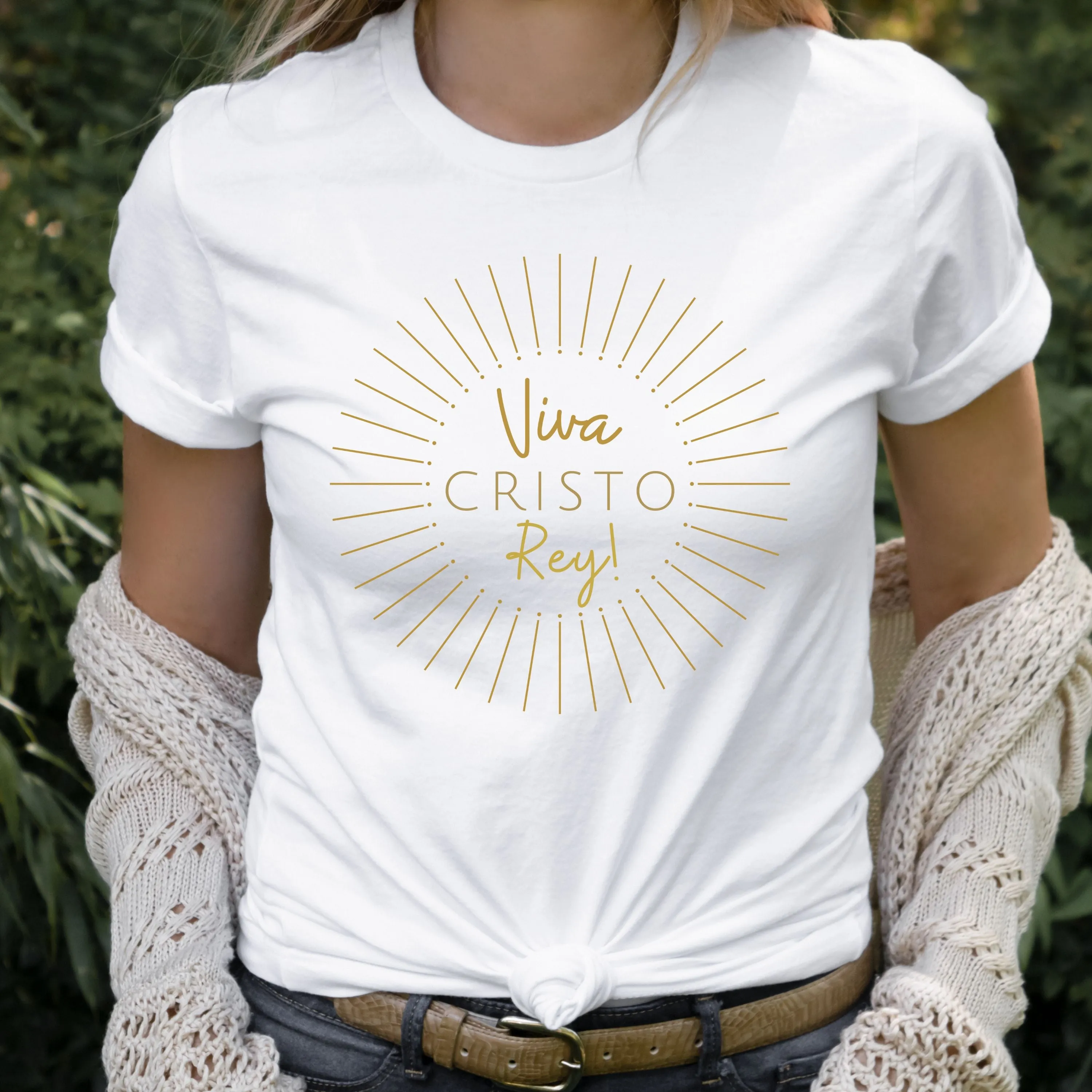 "Viva Cristo Rey!" White Crewneck T-Shirt