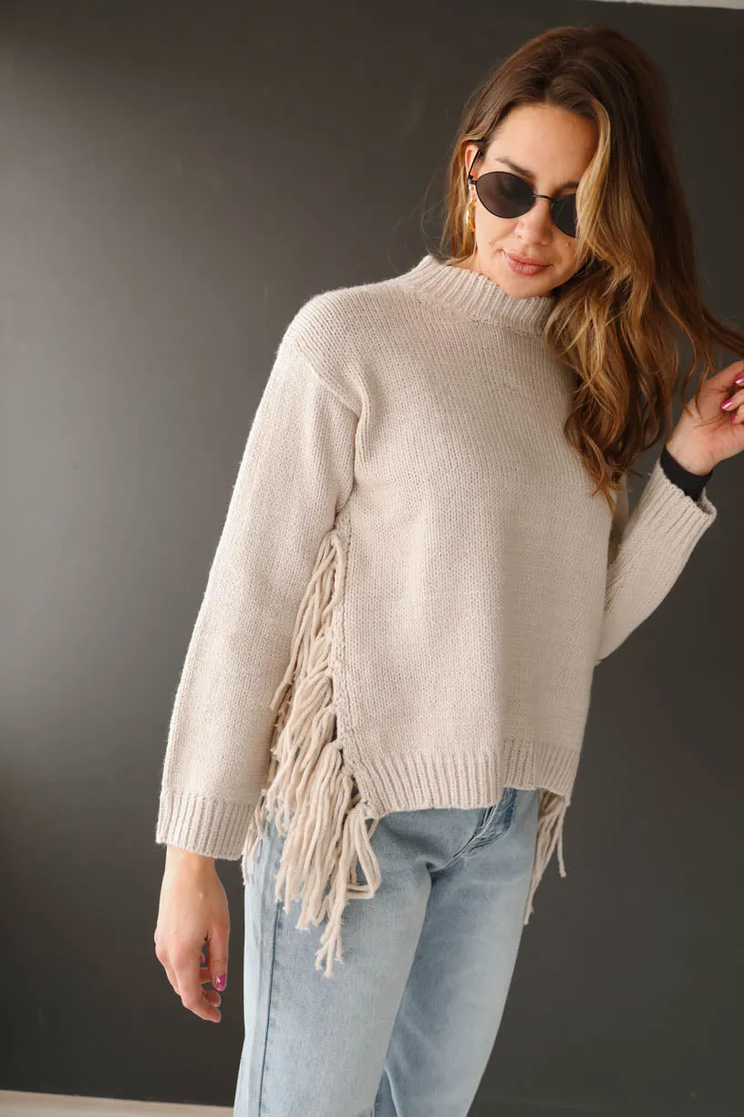 Rae: Fringe Side Sweater
