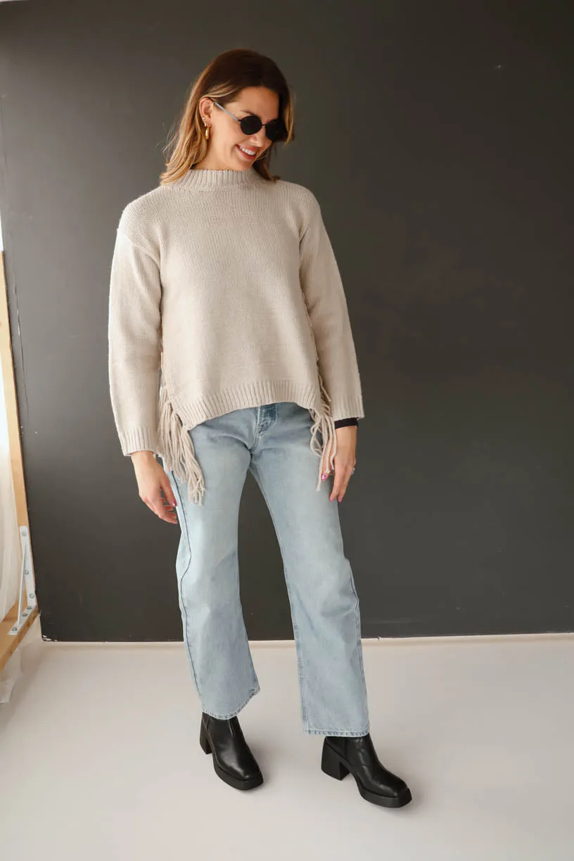Rae: Fringe Side Sweater