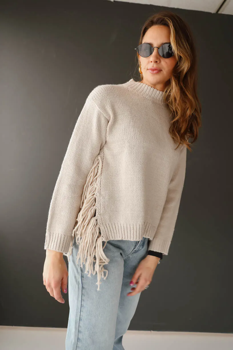 Rae: Fringe Side Sweater