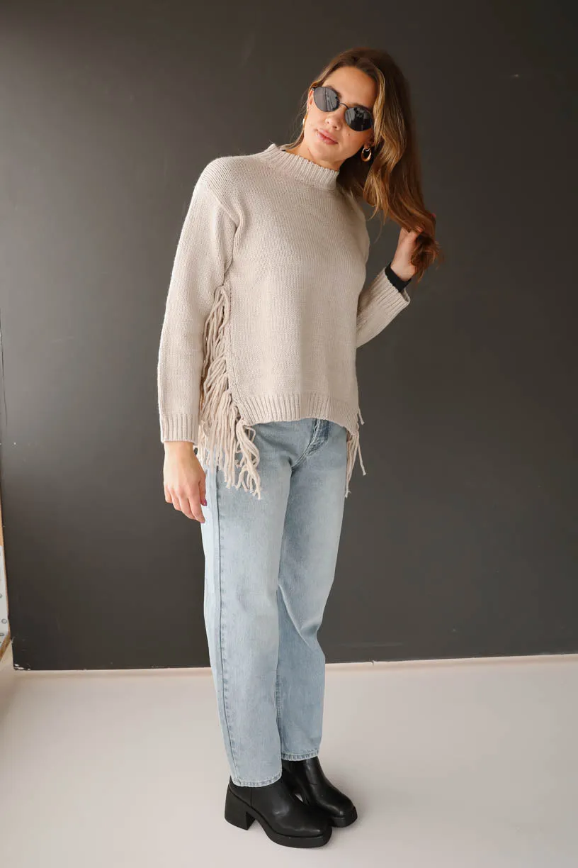 Rae: Fringe Side Sweater