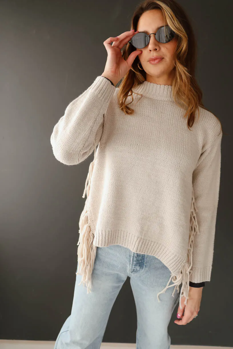 Rae: Fringe Side Sweater