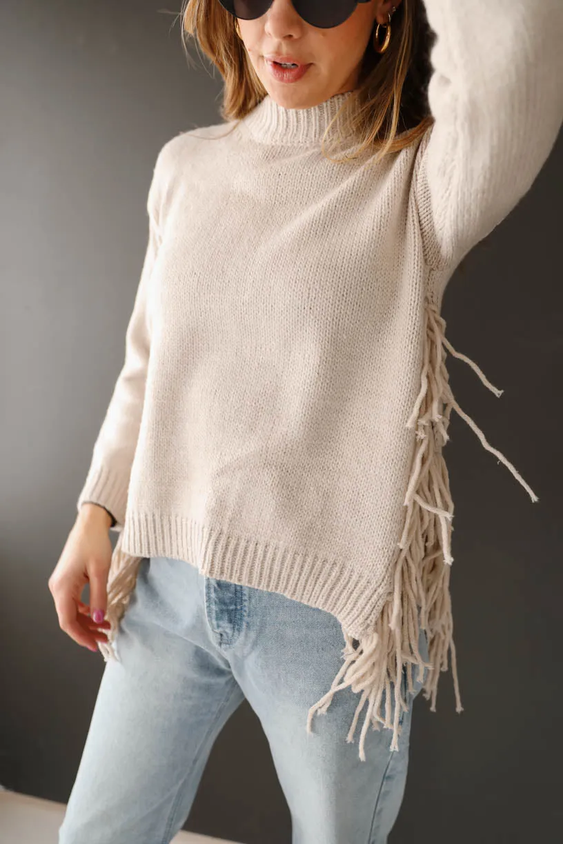 Rae: Fringe Side Sweater