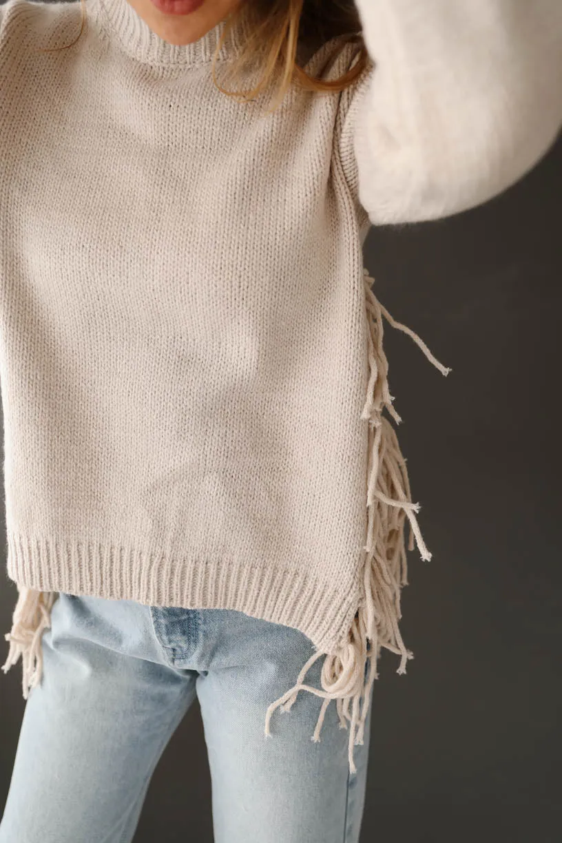 Rae: Fringe Side Sweater