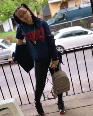 Red Glitter Sauce | Blue Vintage Wash Tee