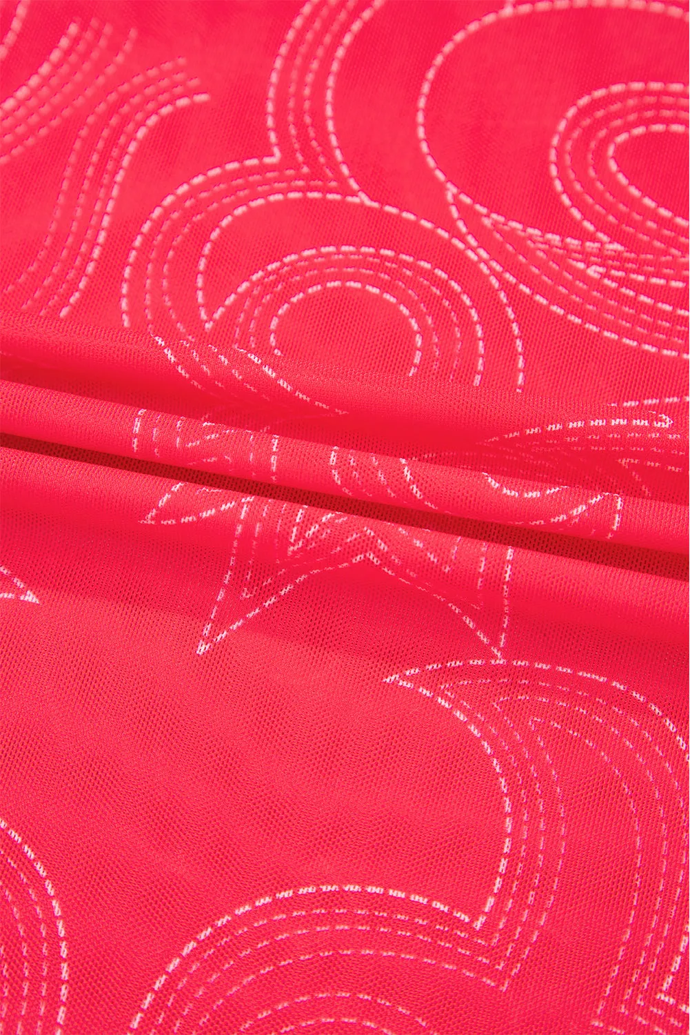 Red Let's Go Girls Mesh Top