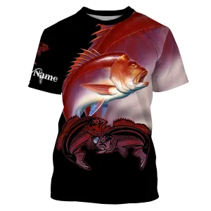 Red snapper Fishing game fish Customize Name All-over Print Unisex fishing T-shirt NPQ490