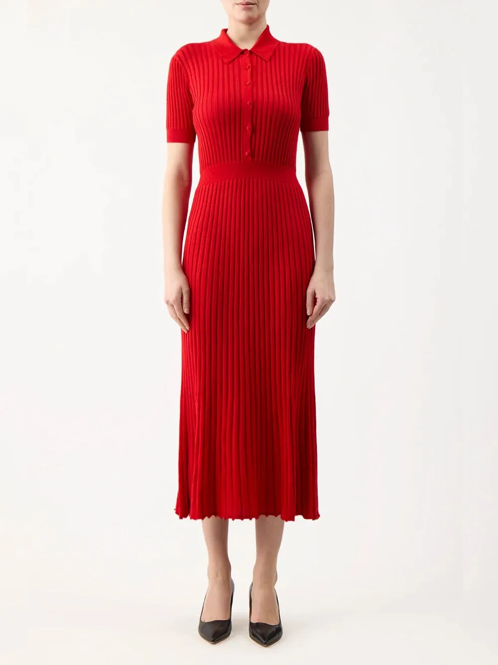 Red Topaz Amor Knit Midi Dress