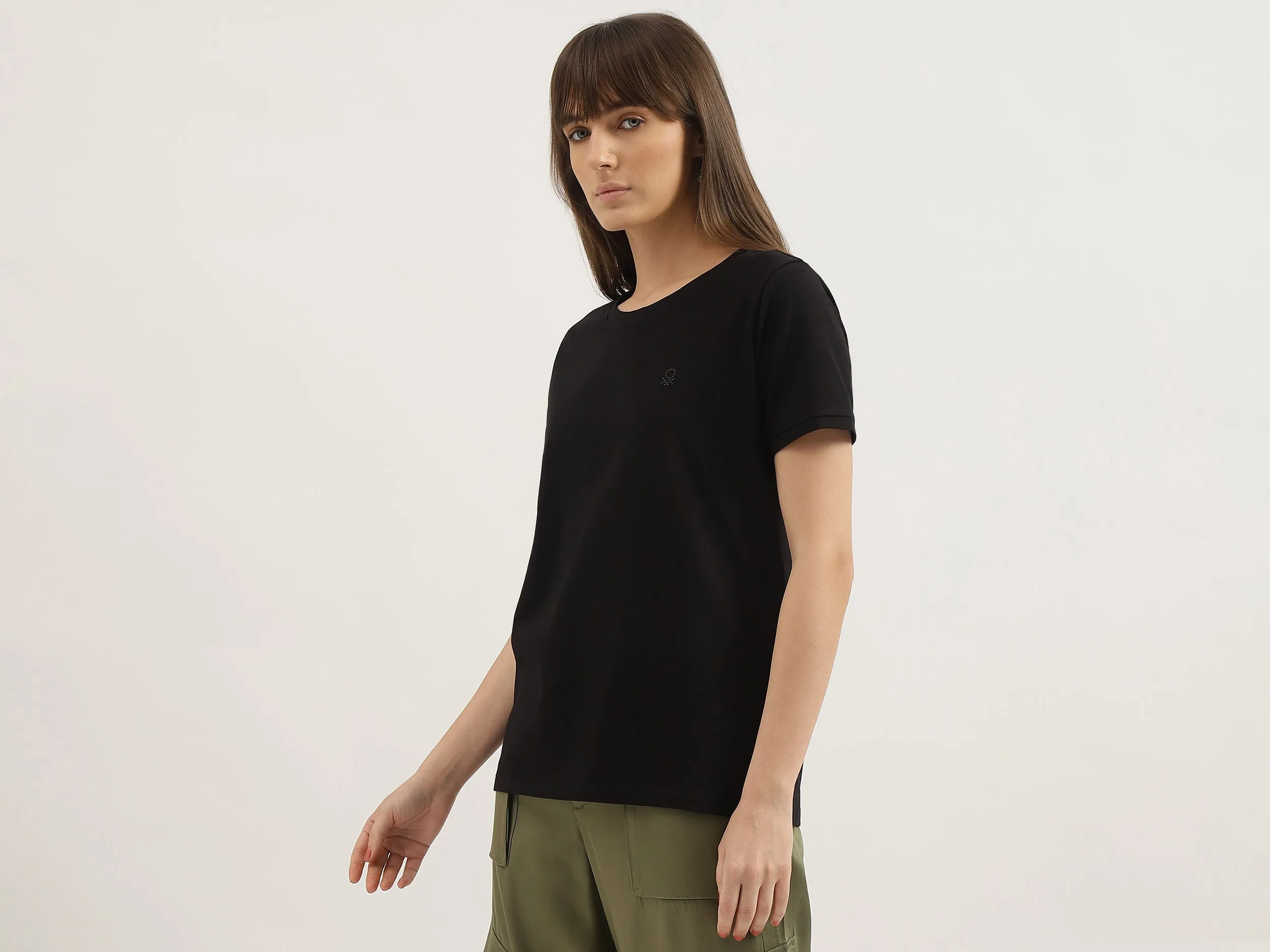 Regular Fit Round Neck Solid T-shirts