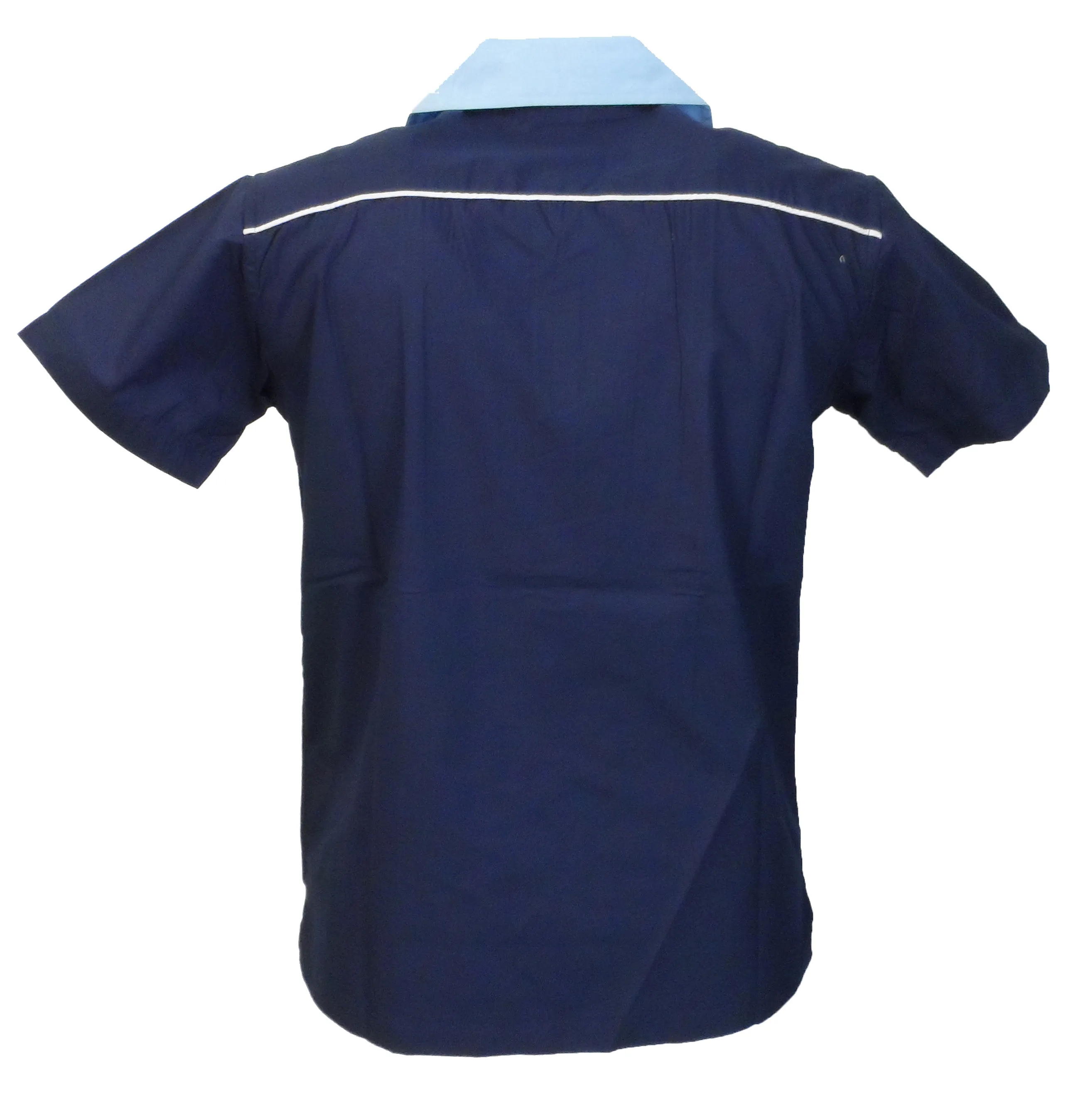 Relco Rockabilly Bowling Navy & Sky Vintage Retro Shirts