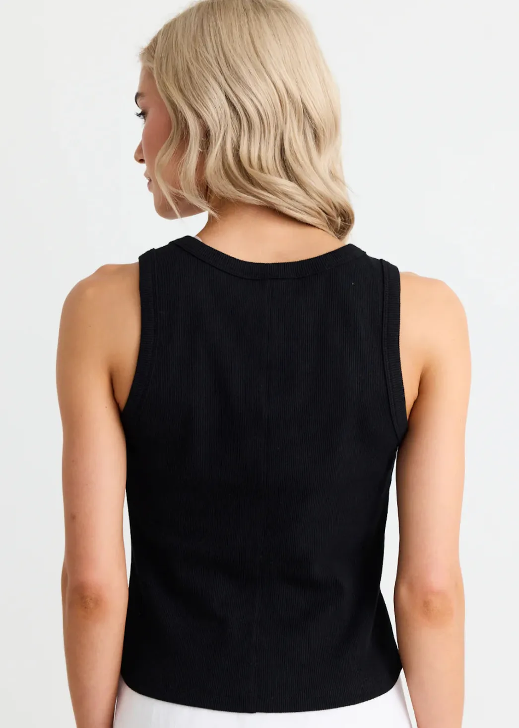 RE:UNION Cobble Rib Cutaway Tank - Black