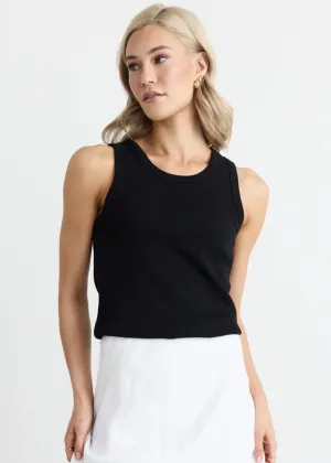 RE:UNION Cobble Rib Cutaway Tank - Black