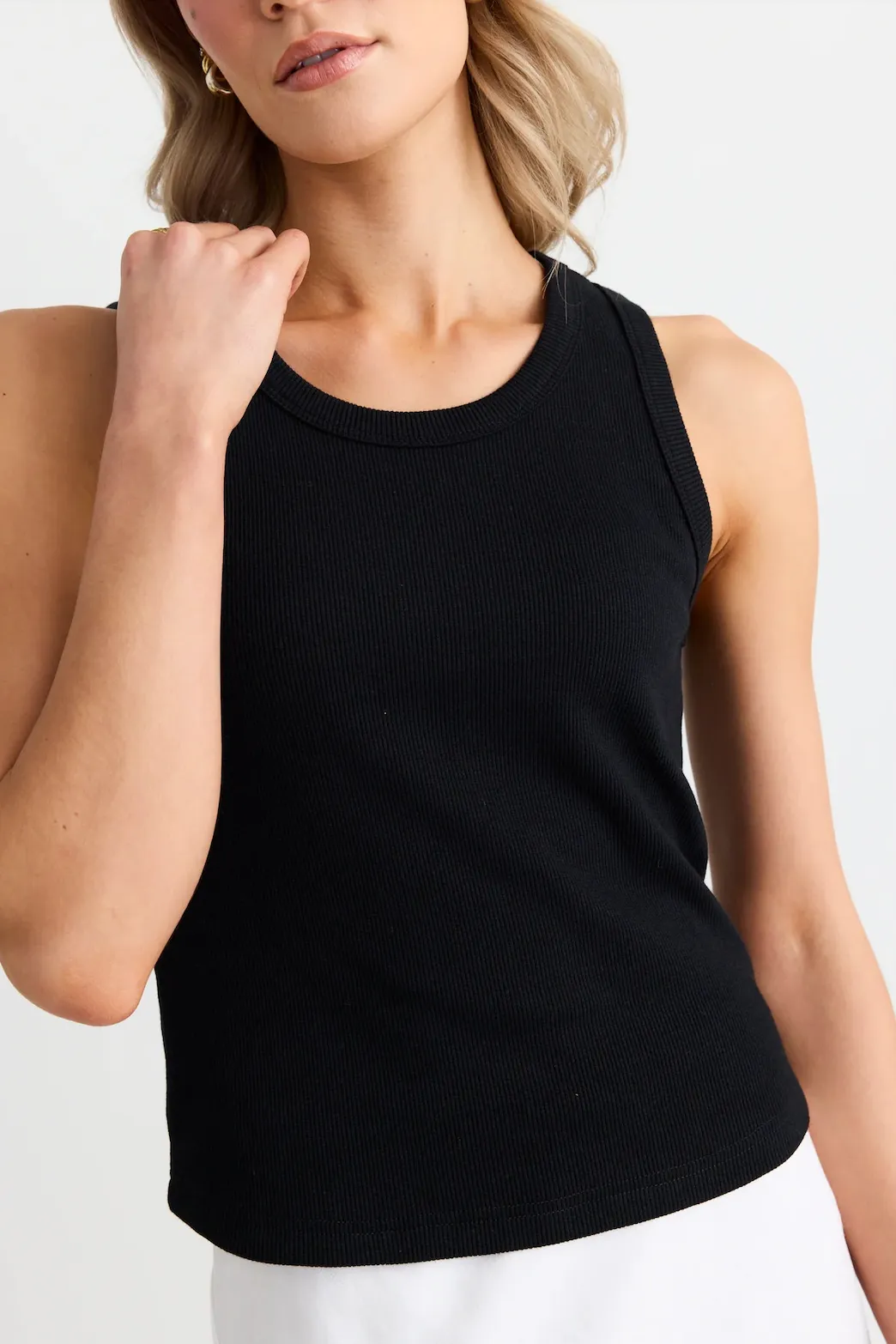 RE:UNION Cobble Rib Cutaway Tank - Black