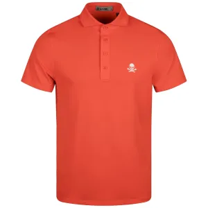 Rib Gusset Skull & Tees Tech Pique Polo Poppy