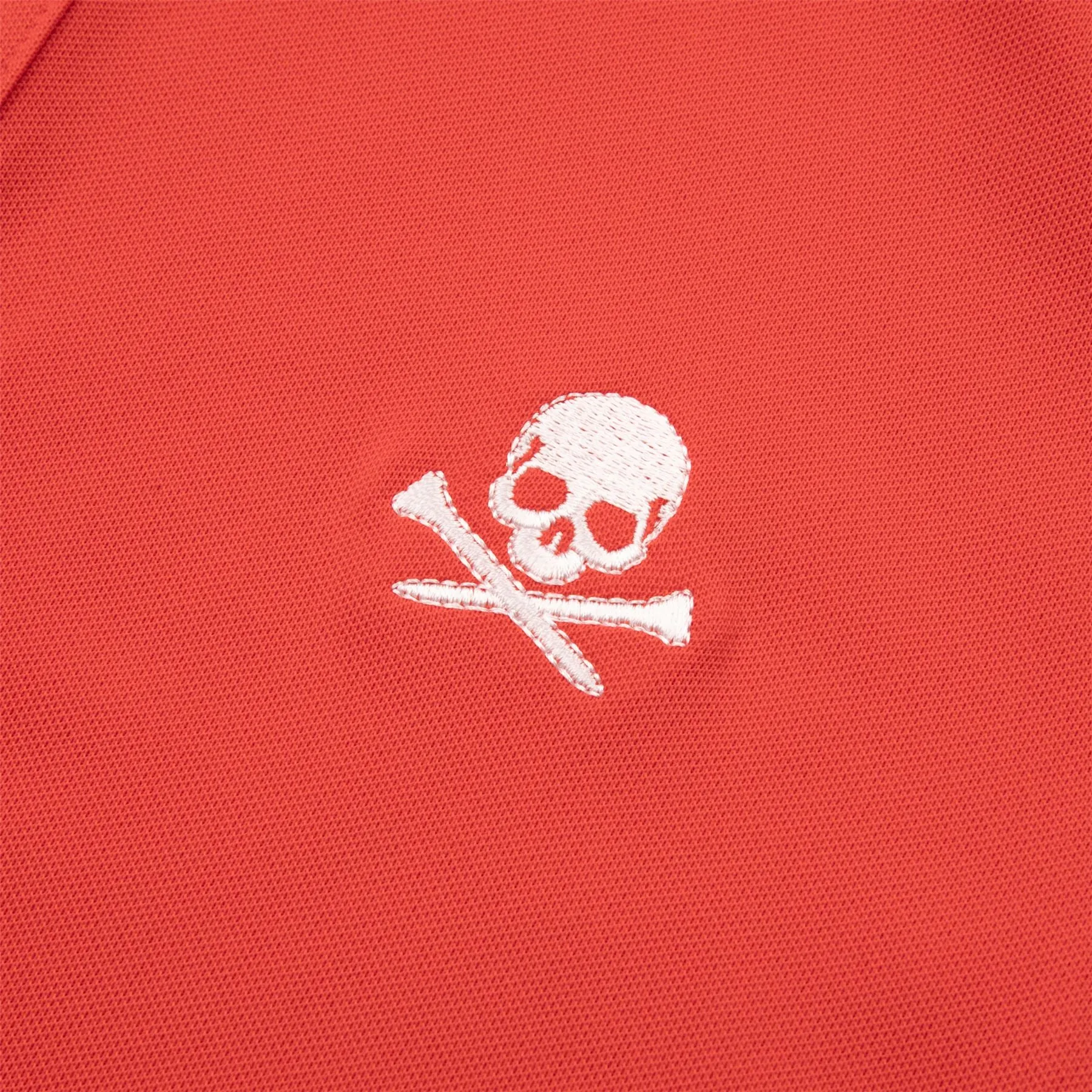 Rib Gusset Skull & Tees Tech Pique Polo Poppy