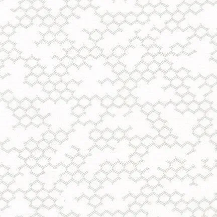 Robert Kaufman - Whisper Prints 3 - Shadow on White - Honeycomb