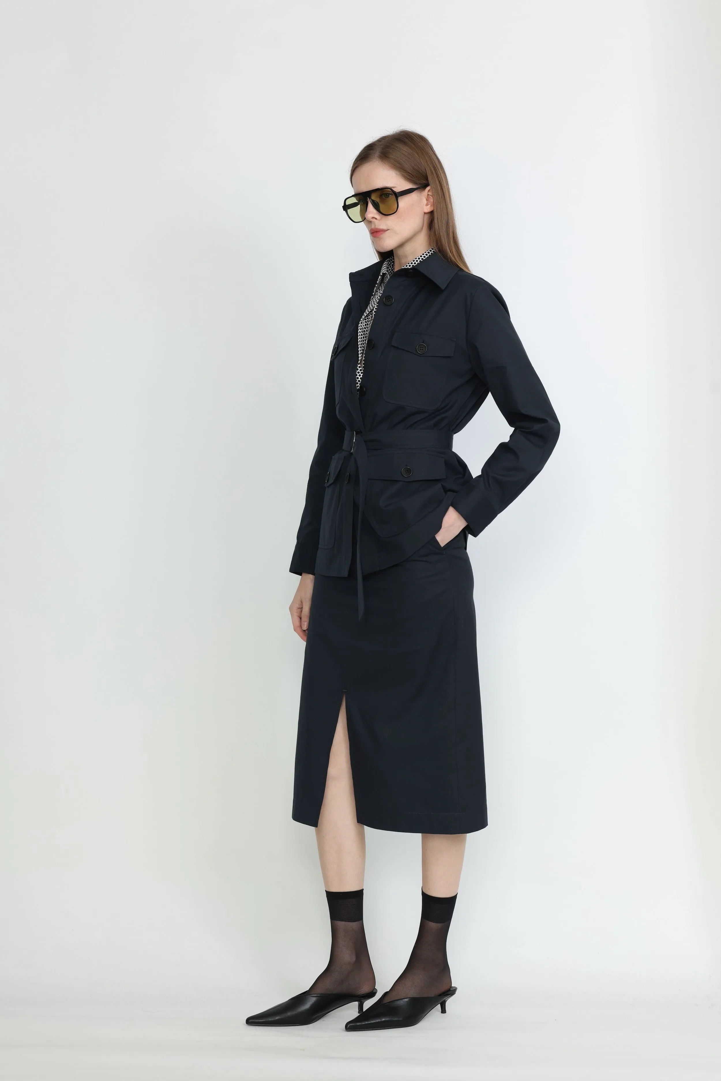 Rolle Shirt Jacket in Charcoal Black