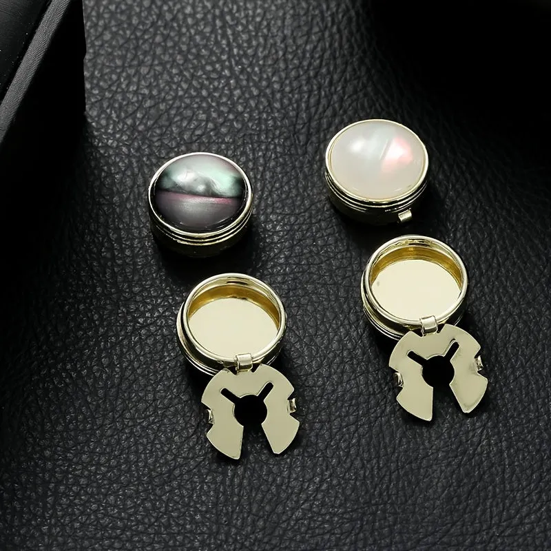 Round Alloy Button Sleeve Fastener Vintage Novelty for Casual Shirt