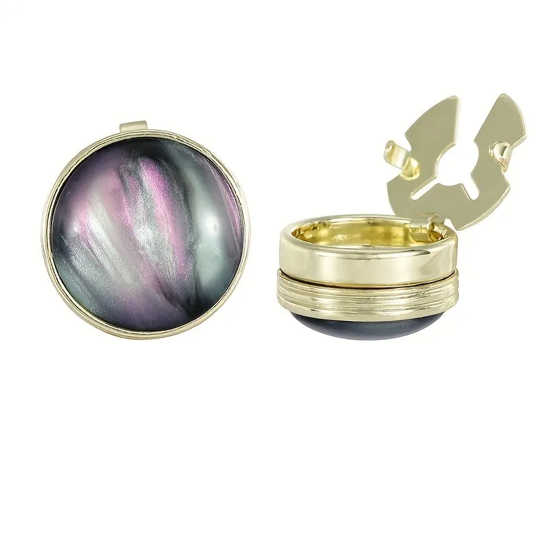 Round Alloy Button Sleeve Fastener Vintage Novelty for Casual Shirt